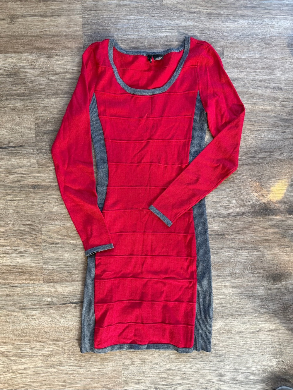 Cute Red Long Sleeve Mini Dress